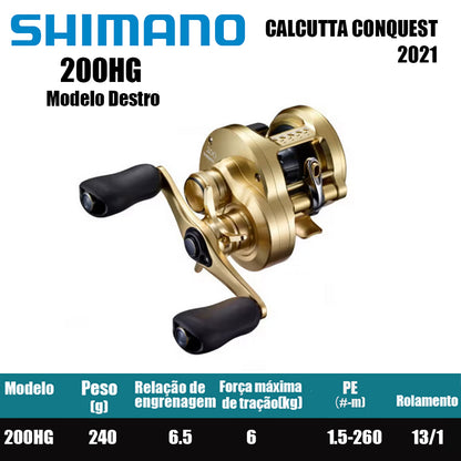 SHIMANO 2021 Calcutta Conquest 200HG Modelo Destro