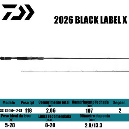 DAIWA 2026 BLACK LABEL X SC C69M+ -2·ST para carretilhas de pesca