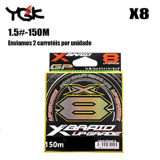 YGK X8-BRAID Upgrade  Linha De Pesca PE 150M 1.5 Verde (2 Carretéis)