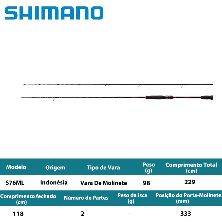 SHIMANO 2022 SEPHIA BB S76ML Vara De Molinete