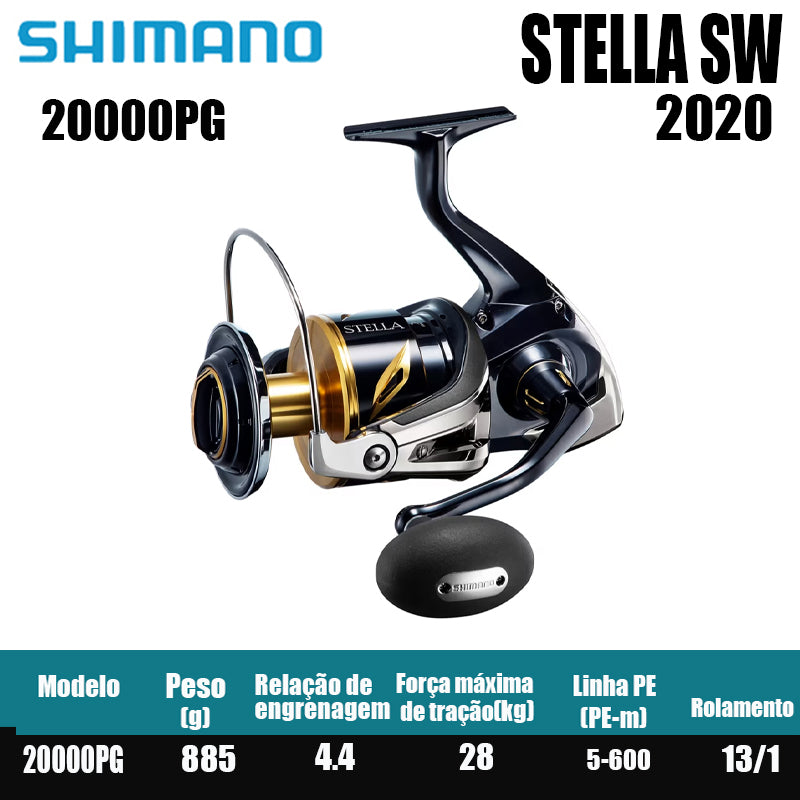 SHIMANO 2020 STELLA SW carretel de pesca bobina giratória de água doce peças de pesca de água salgada Origem: Japão