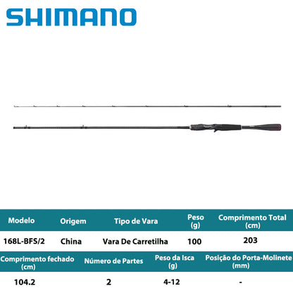 SHIMANO 2020 ZODIAS 168L-BFS/2 Vara De Carretilha