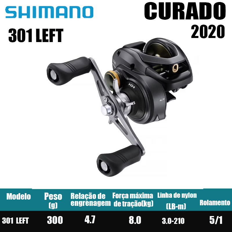 SHIMANO 2020 CURADO 300 Peças de pesca Água salgada Água doce Baitcast Reel Fishing Reel Origem: Malásia Luya Long-range Throwing Wheel