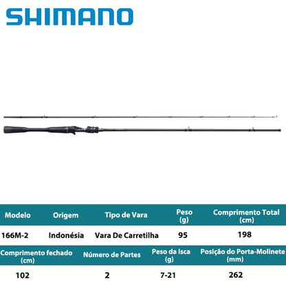 SHIMANO 2024 POISON ADRENA 166M-2 Vara De Carretilha