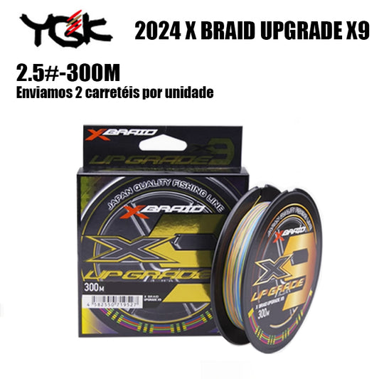 2024 X BRAID UPGRADE X9 Linha De Pesca PE 300M 2.5 Multicolorido (2 Carretéis)