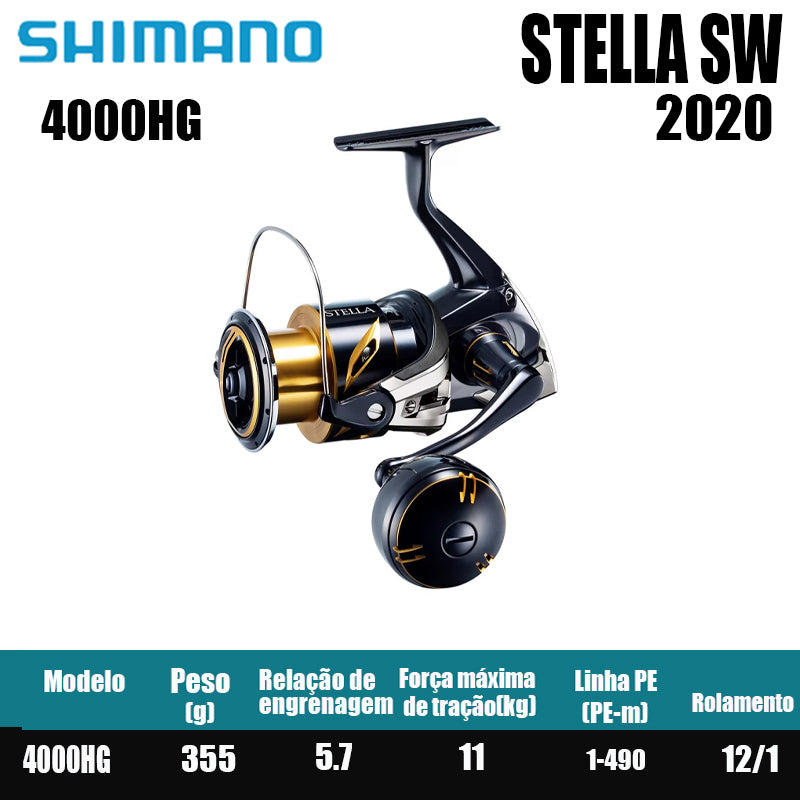 SHIMANO 2020 STELLA SW carretel de pesca bobina giratória de água doce peças de pesca de água salgada Origem: Japão