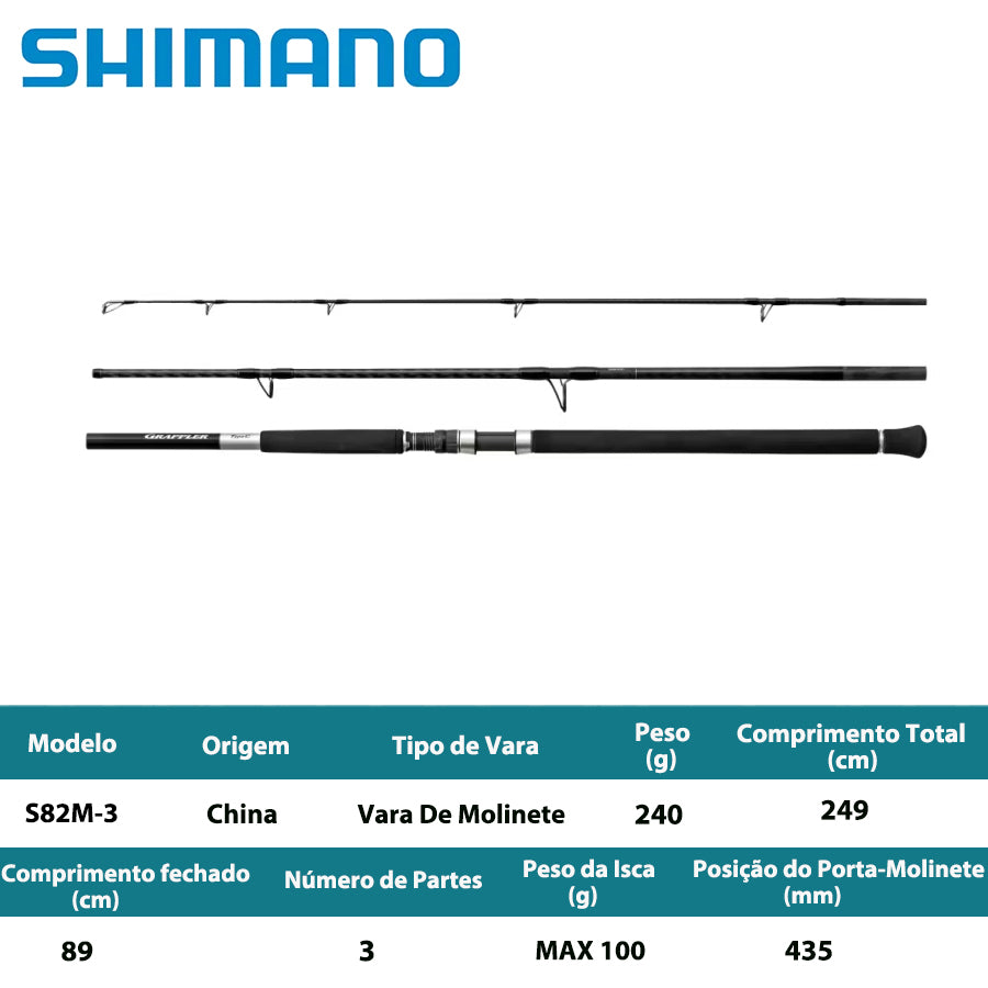 SHIMANO 2025 GRAPPLER TYPE C S82M-3 Vara De Molinete