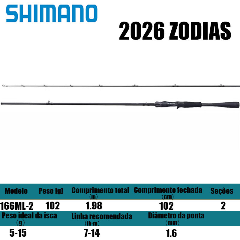 SHIMANO 2026 ZODIAS 166ML-2 para carretilhas de pesca