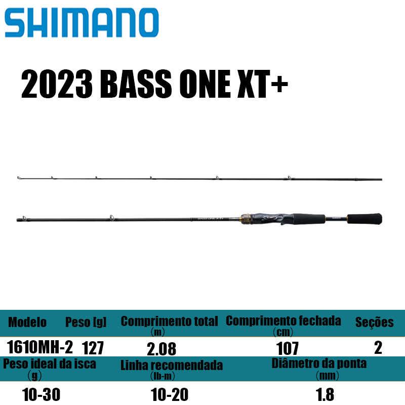 SHIMANO 2023 BASS ONE XT+ 1610MH-2 para carretilhas de pesca