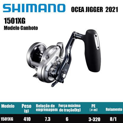 SHIMANO 2021 OCEA JIGGER 1501XG Modelo Canhoto