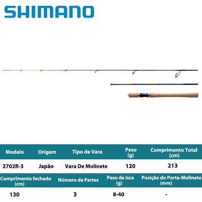 SHIMANO 2023 WORLD SHAULA LIMITED 2702R-3 Vara De Molinete