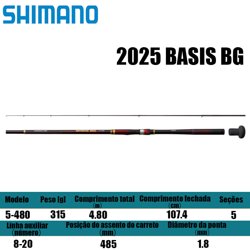 SHIMANO 2025 BASIS BG 5-480 para molinetes de pesca