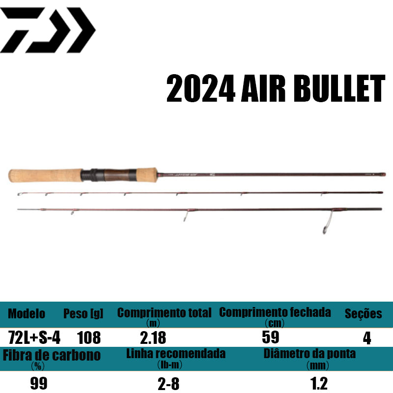 DAIWA 2024 AIR BULLET 72L+S-4 para molinetes de pesca