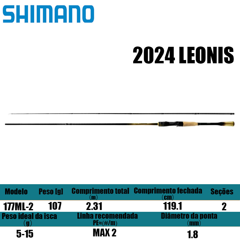 SHIMANO 2024 LEONIS 177ML-2 para carretilhas de pesca