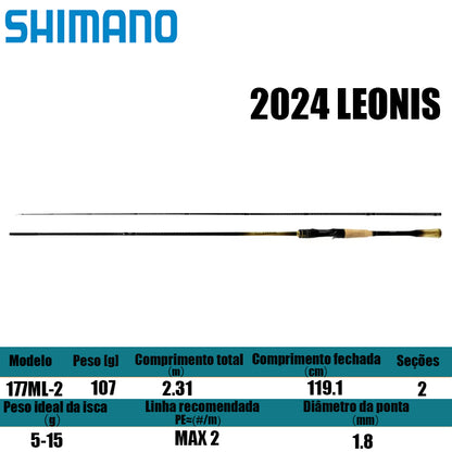 SHIMANO 2024 LEONIS 177ML-2 para carretilhas de pesca