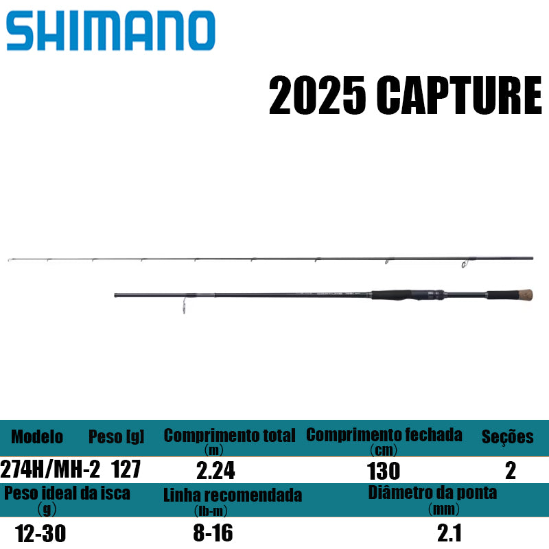 SHIMANO 2025 CAPTURE 274H/MH-2 para molinetes de pesca