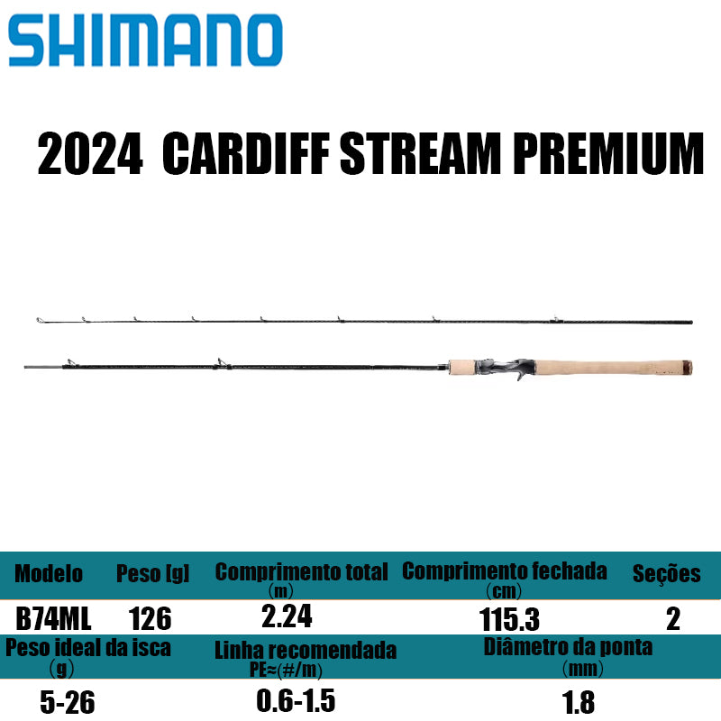 SHIMANO 2024  CARDIFF STREAM PREMIUM B74ML para carretilhas de pesca