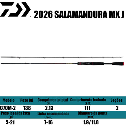 DAIWA 2026 SALAMANDURA MX J C76M-2 para carretilhas de pesca