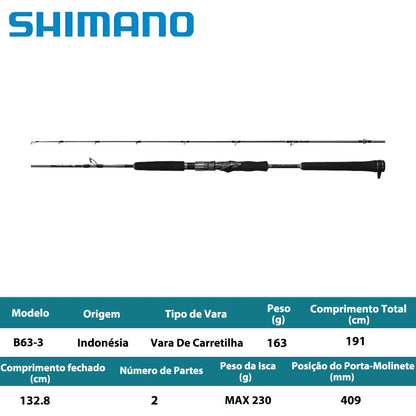 SHIMANO 2025 OCEA EJ B63-3 Vara De Carretilha