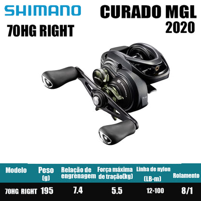 SHIMANO 2020 CURADO MGL 70 Peças de pesca Água salgada Água doce Baitcast Reel Fishing Reel Origem: Malásia Luya Long-range Throwing Wheel