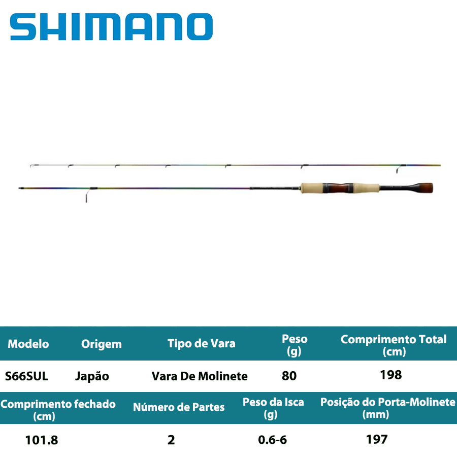 SHIMANO 2022 CARDIFF AREA LIMITED S66SUL Vara De Molinete