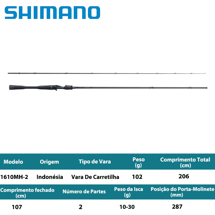 SHIMANO 2024 POISON ADRENA 1610MH-2 Vara De Carretilha