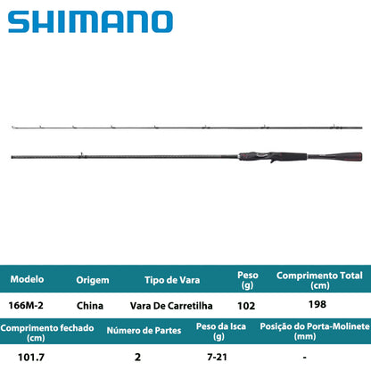 SHIMANO 2020 ZODIAS 166M-2 Vara De Carretilha