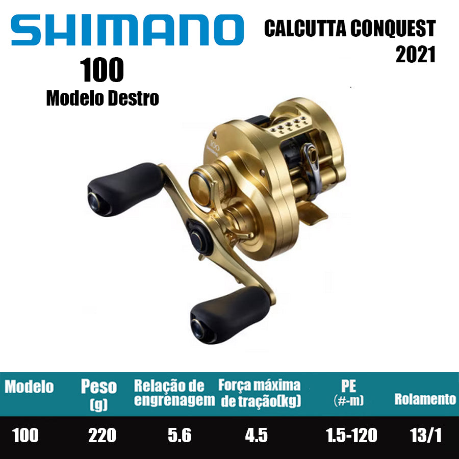 SHIMANO 2021 Calcutta Conquest 100 Modelo Destro