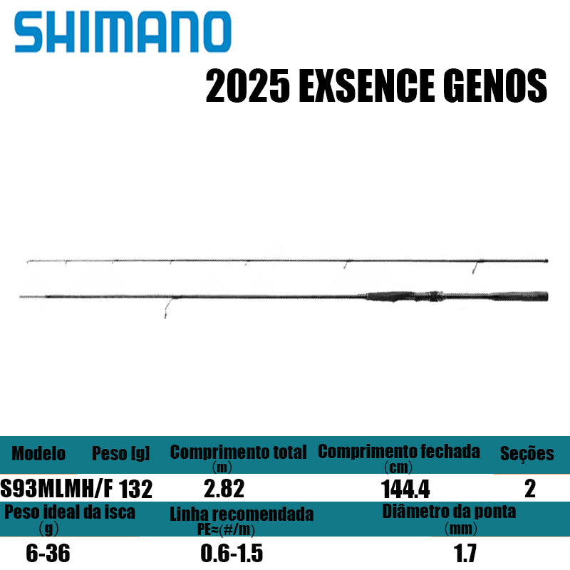 SHIMANO 2025 EXSENCE GENOS S93MLMH/F  para molinetes de pesca