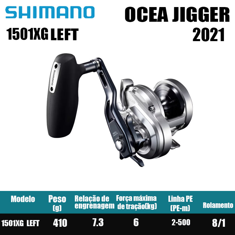 SHIMANO 2021 OCEA JIGGER 1500 2000, Carretel de Pesca Baitcast para Pesca em Água Salgada  Origem: Japão Carretel de Tambor para Pesca em Barco de Alto-Mar