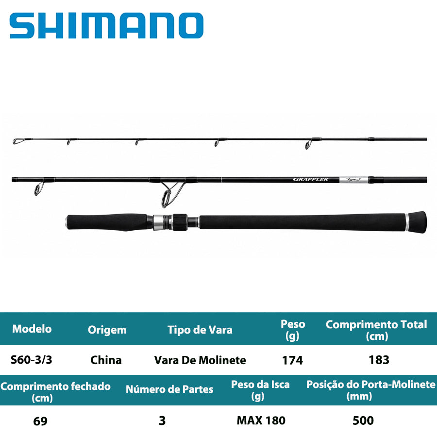 SHIMANO 2025 GRAPPLER TYPE J S60-3/3 Vara De Molinete