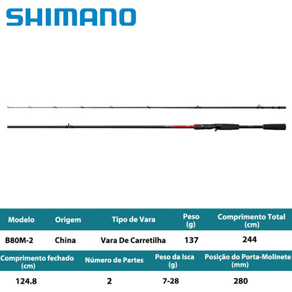 SHIMANO 2026 Majestic+ B80M-2 Vara De Carretilha