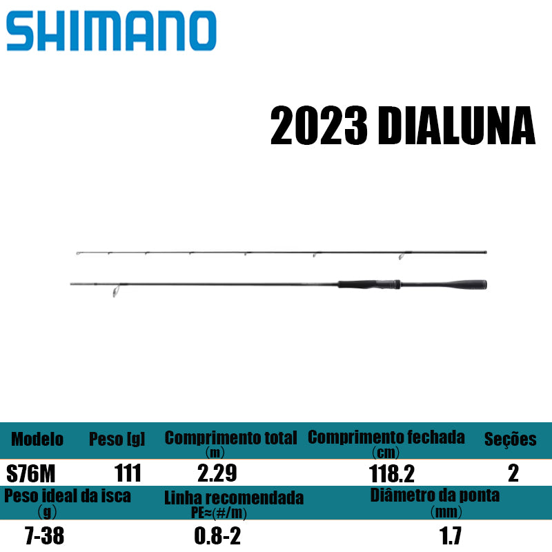 SHIMANO 2023 DIALUNA S76M para molinetes de pesca