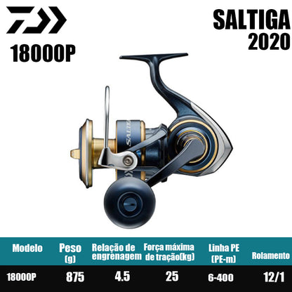 DAIWA 2020 SALTIGA Carretilha de Pesca Spinning Carretilha para Água Doce e Salgada Peças de Reposição Origem: Japão Lançamento de Longa Distância, Pesca de Barco, Pesca de Costa, Pesca Marinha, Carretilhas Grandes de Spinning.