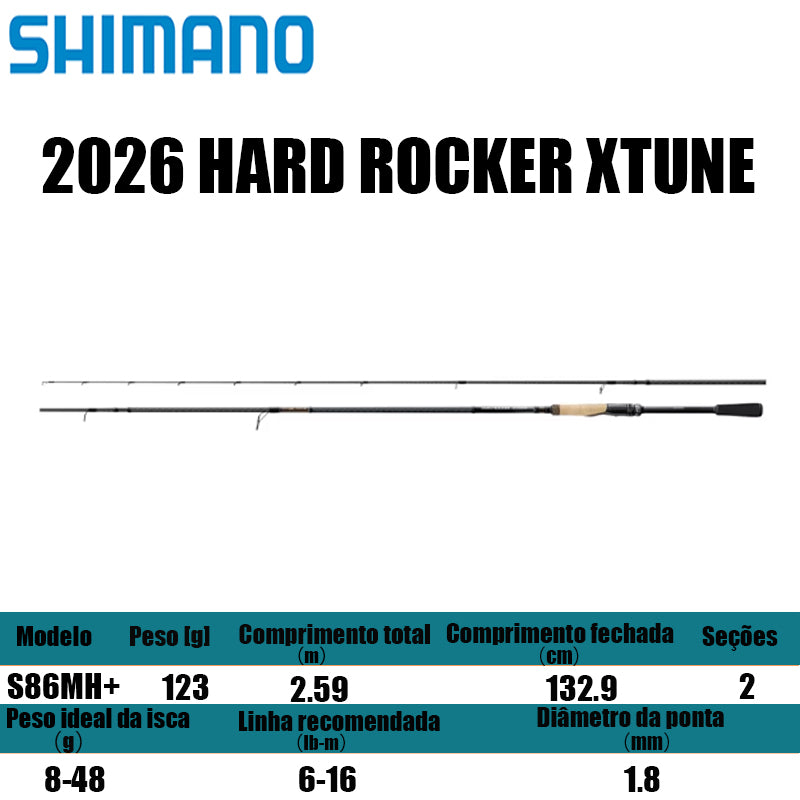 SHIMANO 2026 HARD ROCKER XTUNE S86MH+ para molinetes de pesca