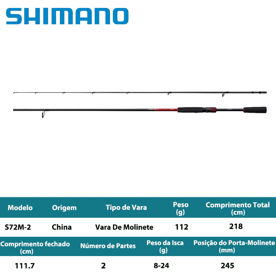 SHIMANO 2026 Majestic+ S72M-2 Vara De Molinete