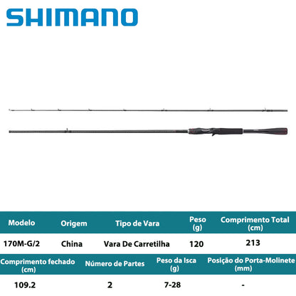 SHIMANO 2020 ZODIAS 170M-G/2 Vara De Carretilha