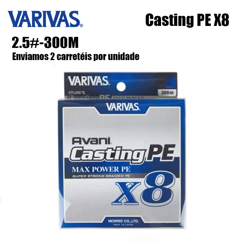 Varivas Casting PE X8 Linha De Pesca PE 300M 2.5 Branca (2 Carretéis)