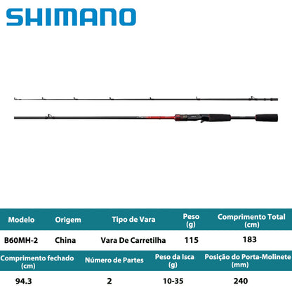 SHIMANO 2026 Majestic+ B60MH-2 Vara De Carretilha