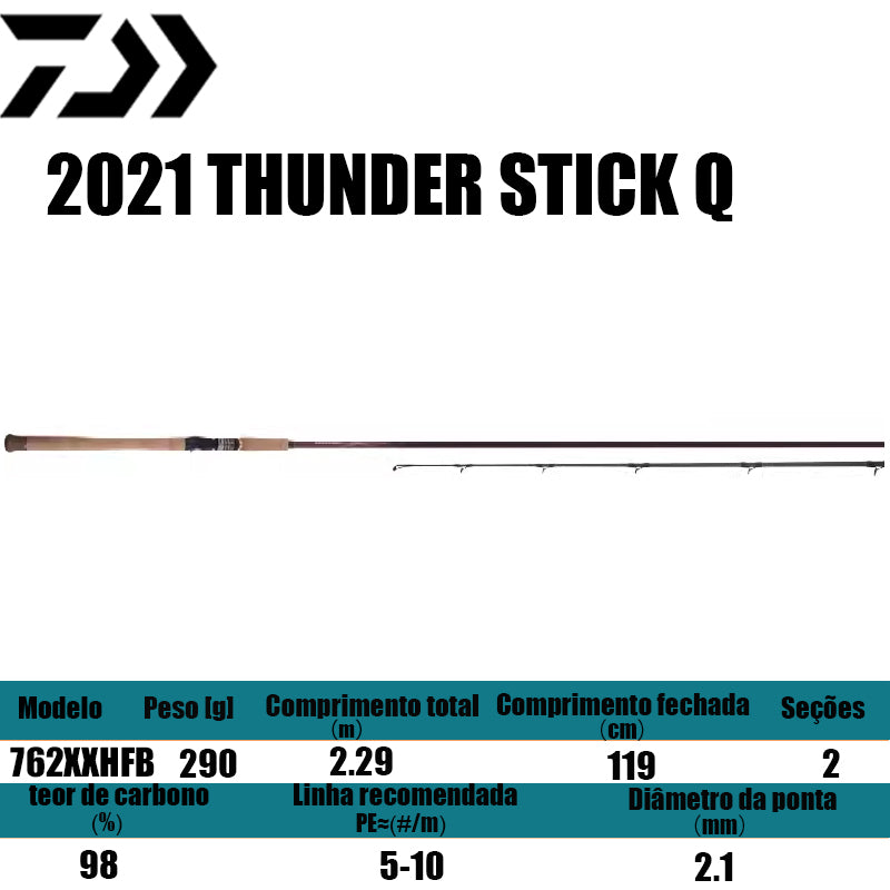DAIWA 2021 THUNDER STICK Q 762XXHFB para carretilhas de pesca