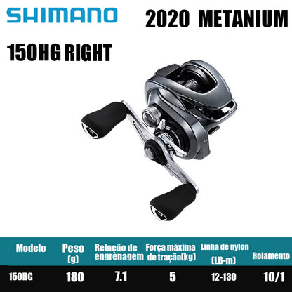 Carretel de Pesca SHIMANO 2020 METANIUM 71XG 151XG Carretel de Arremesso Água Doce Água Salgada Peças de Pesca Origem: Japão