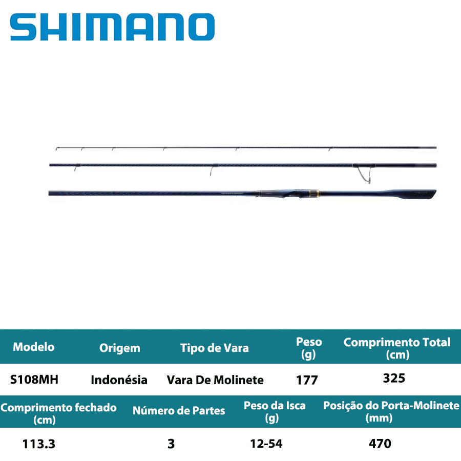 SHIMANO 2023 NESSA LIMITED S108MH Vara De Molinete