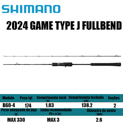 SHIMANO 2024 GAME TYPE J FULLBEND B60-4 para carretilhas de pesca