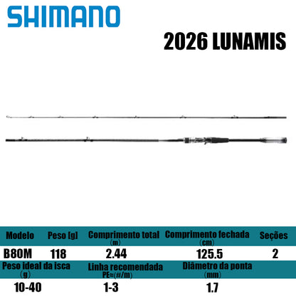 SHIMANO 2026 LUNAMIS B80M para carretilhas de pesca