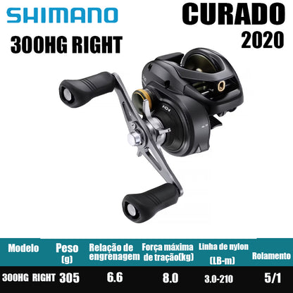 SHIMANO 2020 CURADO 300 Peças de pesca Água salgada Água doce Baitcast Reel Fishing Reel Origem: Malásia Luya Long-range Throwing Wheel