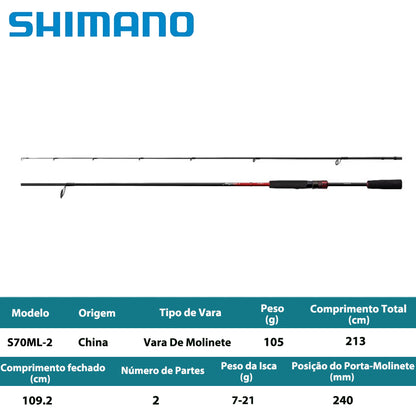 SHIMANO 2026 Majestic+ S70ML-2 Vara De Molinete
