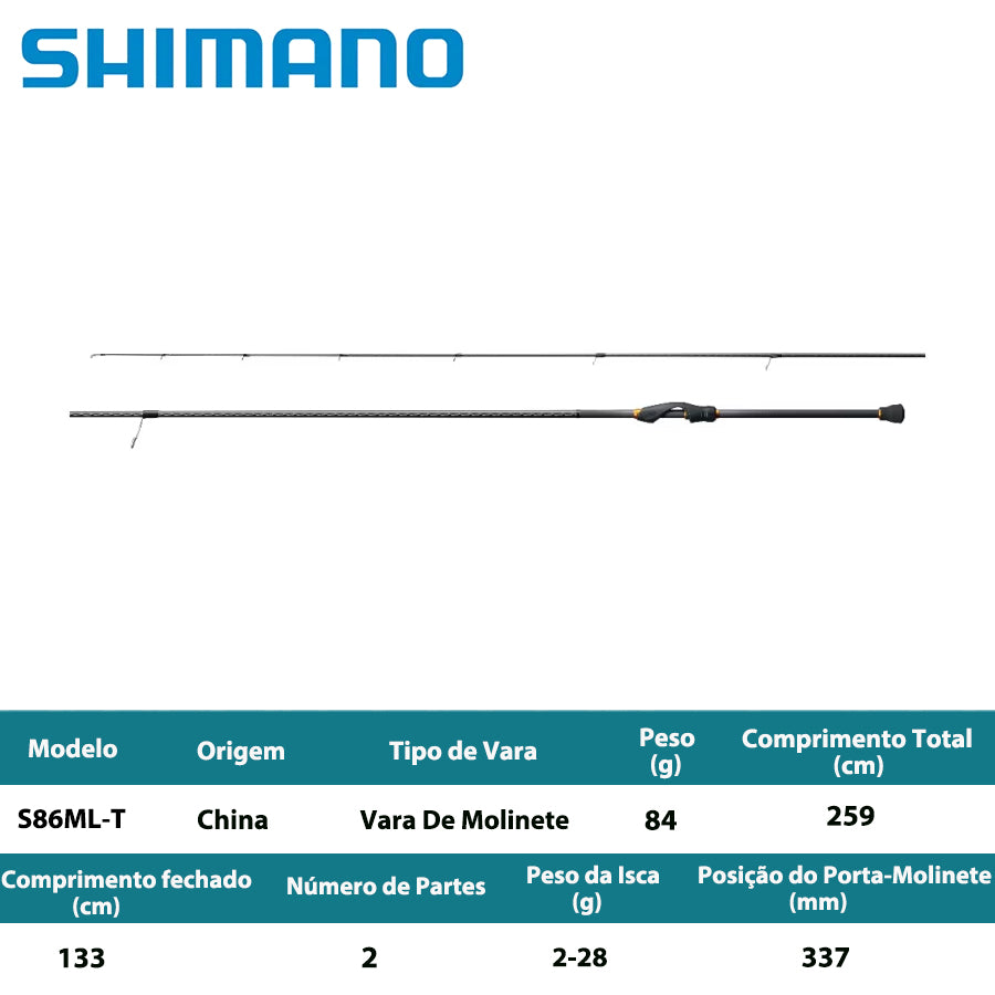 SHIMANO 2022 Soare SS S86ML-T Vara De Molinete