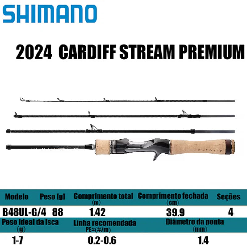 SHIMANO 2024 CARDIFF STREAM PREMIUM B48UL-G/4 para carretilhas de pesca