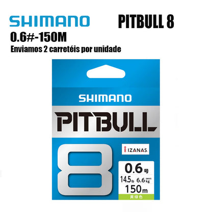 Shimano Pitbull 8X Linha De Pesca PE 150M 0.6 Verde (2 Carretéis)