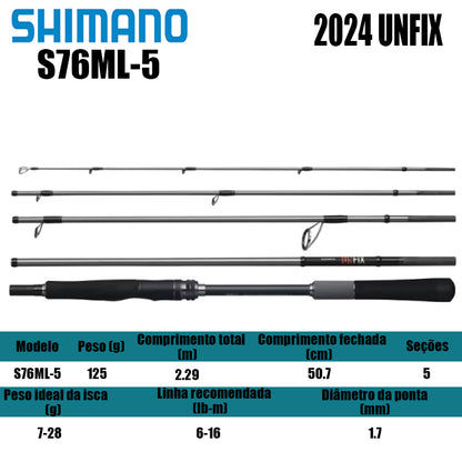 SHIMANO 2024 UNFIX S76ML-5 Para Molinete